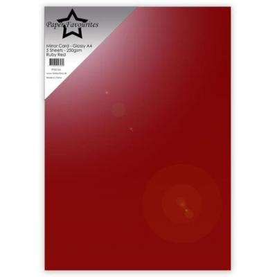 Paper Favourites Glossy Mirror Cardstock - Ruby Red