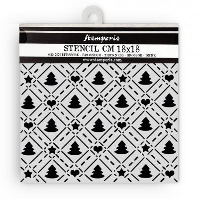 Stamperia Candy Christmas Thick Stencil - Tree Pattern
