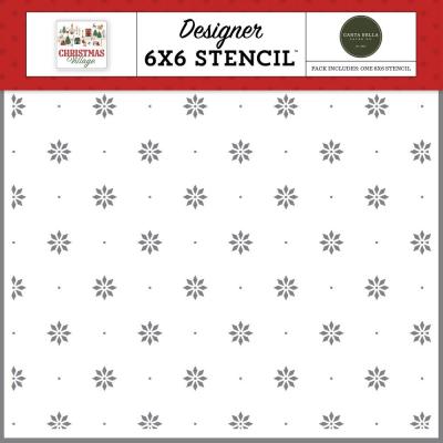 Carta Bella Christmas Village Stencil - Holly Jolly Flowers