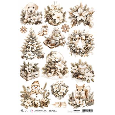 Ciao Bella Winter Season Rice Paper - Winter Season Elements