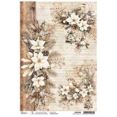 Ciao Bella Winter Season Rice Paper - White Poinsettia