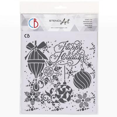 Ciao Bella Winter Season Texture Stencil - Happy Holidays