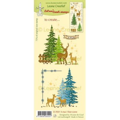 Leane Creatief Stempel - X-Mas Deer Scene