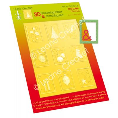Leane Creatief 3D Embossing Folder - Post Stamps Christmas
