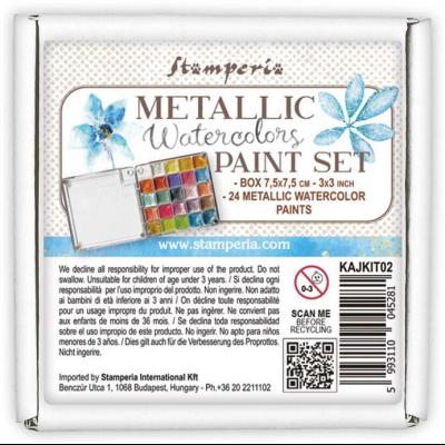 Stamperia Watercolor Metallic Paint Set
