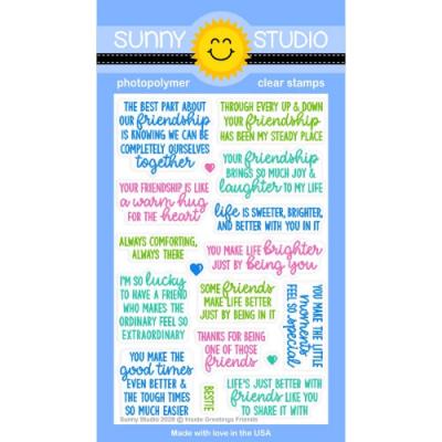 Sunny Studios Stempel - Inside Greetings Friends