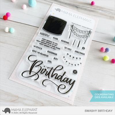 Mama Elephant Stempel - Swashy Birthday
