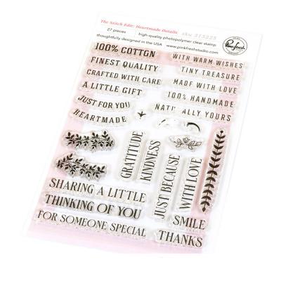 Pinkfresh Studio Homespun With Heart Stempel - The Stitch Edit Heartmade Details