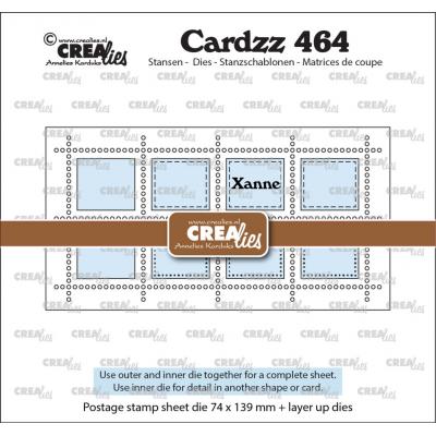 Crealies Cutting Dies - Mini Slimline Postage Stamp Xanne 8x Rectangles