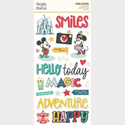 Simple Stories Say Cheese Happiest Place - Foam Stickers