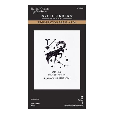 Spellbinders Block Print Zodiacs Registration Foil Plate - Aries