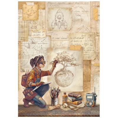 Stamperia A New Beginning Rice Paper - Drafts And Technical Drawings