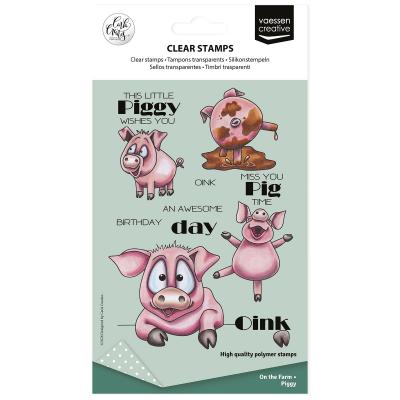 Vaessen Creative Carla Creates Stempel - Piggy On The Farm