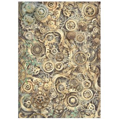 tamperia Gardens of Time Rice Paper - Gears Pattern