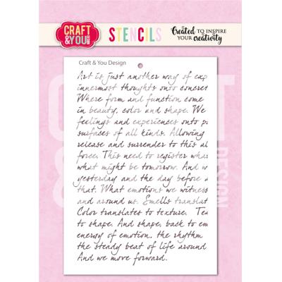 Craft & You Stencil - Handwritten Tekst