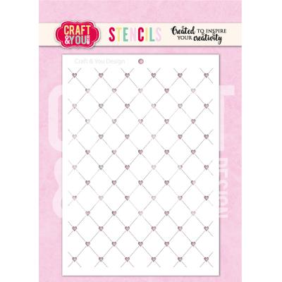 Craft & You Stencil - Heart Grid