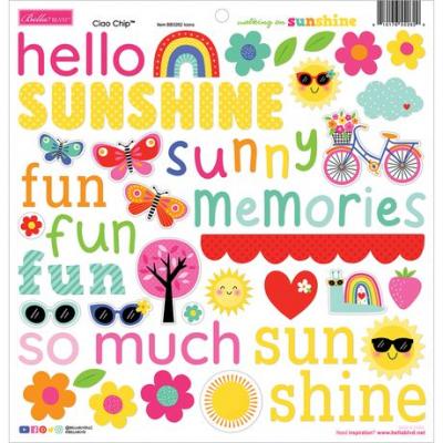 Bella Blvd Walking on Sunshine - Chipboard Icon Stickers