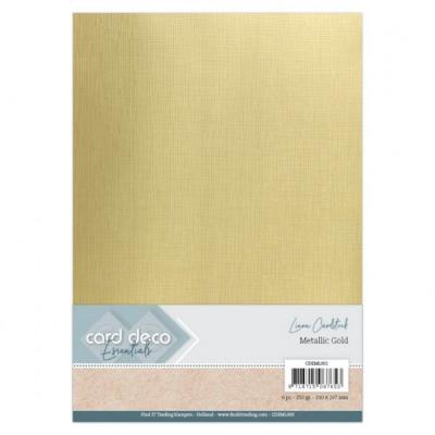 Card Deco Linen Cardstock - Metallic Gold