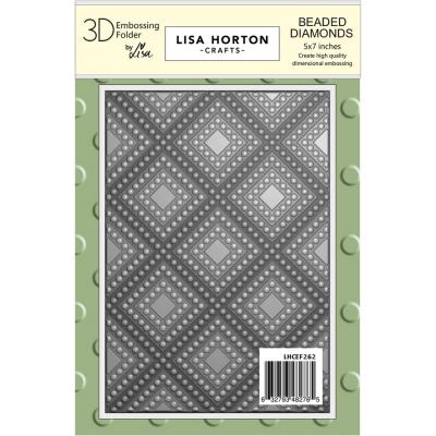 Lisa Horton Crafts 3D Embossing Folder - Beaded Diamonds