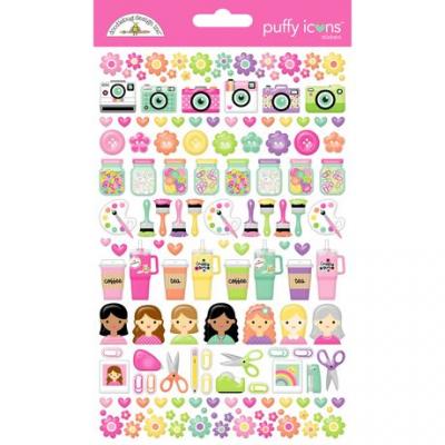 Doodlebug Color Me Crafty - Puffy Stickers Icons