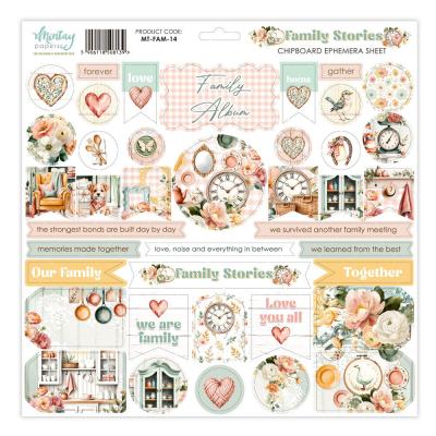 Mintay Papers Family Stories - Chipboard Ephemera Sheet