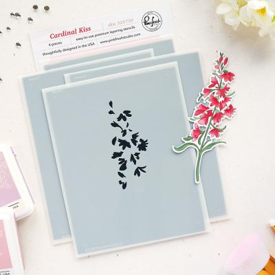 Pinkfresh Studio Sunlit Manor Stencil - Cardinal Kiss