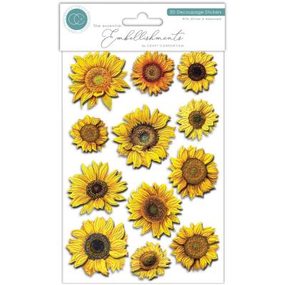 Craft Consortium 3D Decoupage Stickers - Flowers