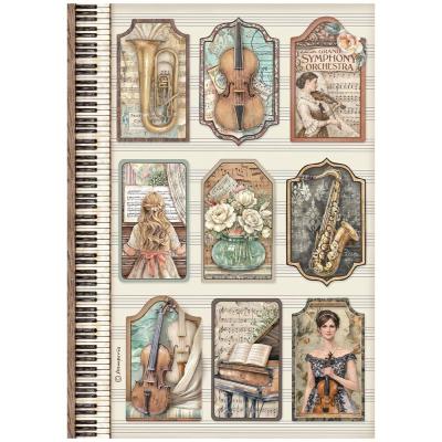 Stamperia Symphony Rice Paper - Tags