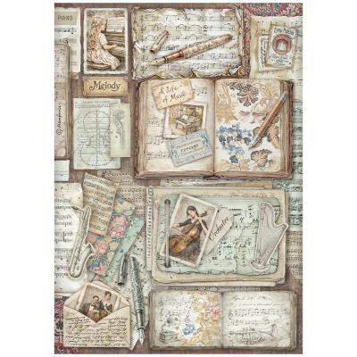 Stamperia Symphony Rice Paper - Letters And Books