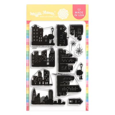 Waffle Flower Postage Collage Stempel - City Sunset