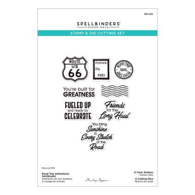 Spellbinders Classic Road Legends 2.0 Stamp 6 Dies - Road Trip Adventures Sentiments