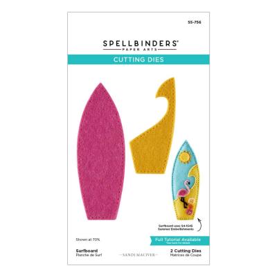 Spellbinders 3D Felt Décor Summer Etched Dies - Surfboard