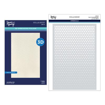 Spellbinders Cascading Coneflowers 3D Embossing Folder & Stencil - Cascading Dots