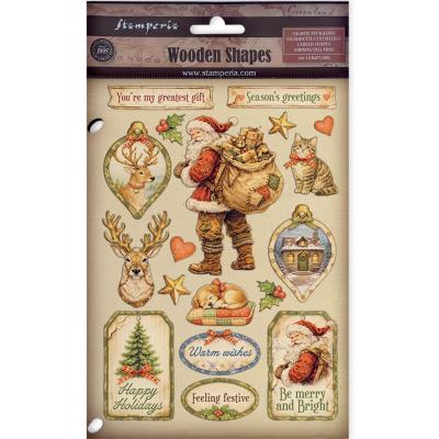 Stamperia Silent Night - Colored Wooden Shapes