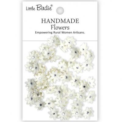 Little Birdie Handmade Flowers Micro Jewlled Florettes - Ivory Pearl