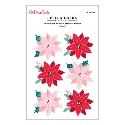 Spellbinders Dear Santa Sticker - Poinsettias