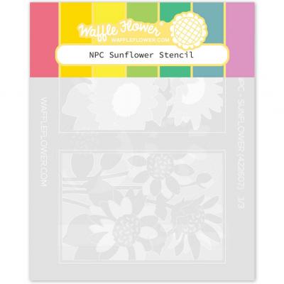 Waffle Flower Nesting Postage Collage Stencil - Sunflower