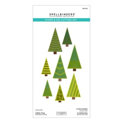 Spellbinders Lisa Horton Snowflake Kisses Stamp & Die Set - Infinity Trees