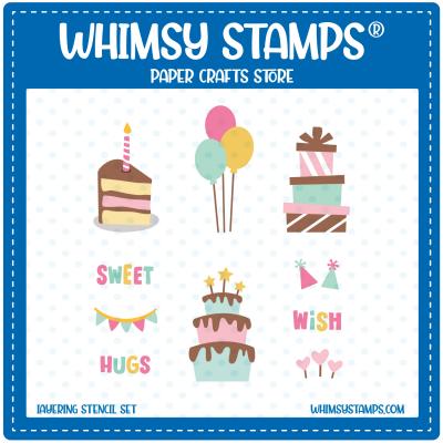 Whimsy Stamps Stencils - Birthday Wish