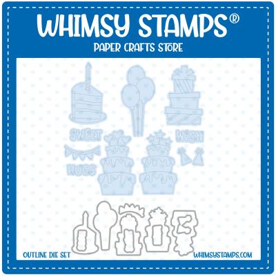 Whimsy Stamps Outline Die - Birthday Wish