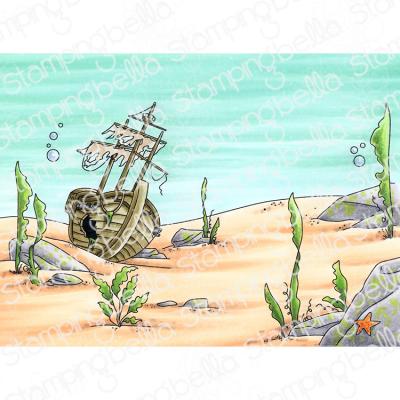 Stamping Bella Stempel - Underwater Shipwreck Backdrop